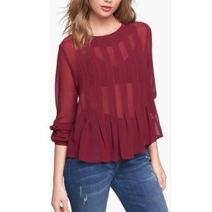 ASTR Pleated Chiffon Blouse